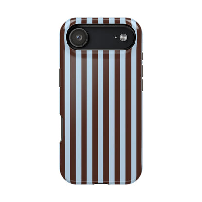 Blue Latte Stripes iPhone Case