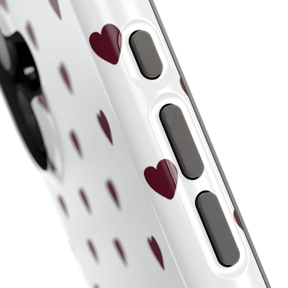 Burgundy Little Hearts iPhone Case