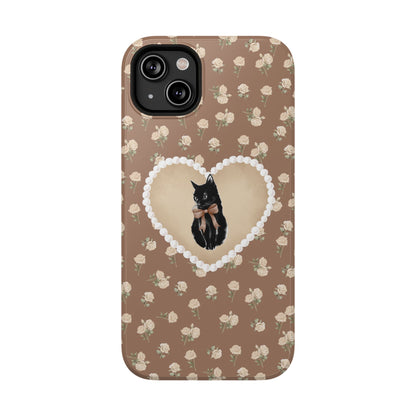 Brown Féline Roses iPhone Case