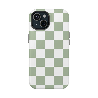Sage Green Checkered iPhone Case