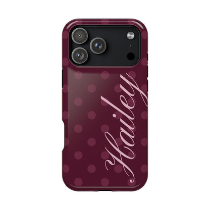 Custom Plum Polka Dots iPhone Case