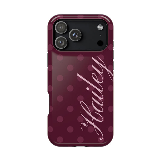 Custom Plum Polka Dots iPhone Case