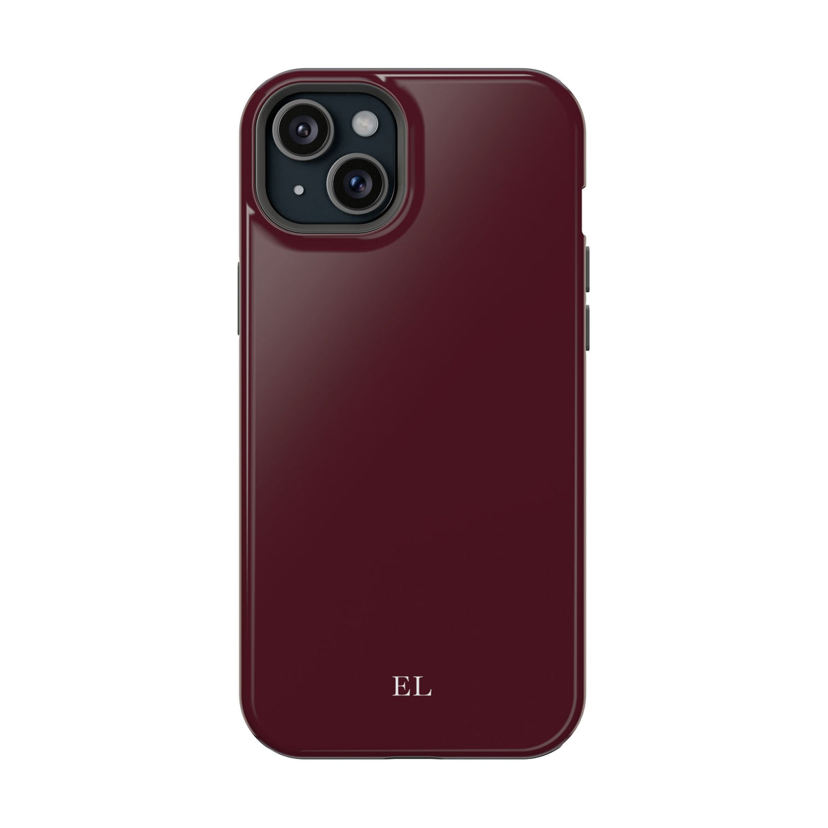 Custom Initials Burgundy iPhone Case
