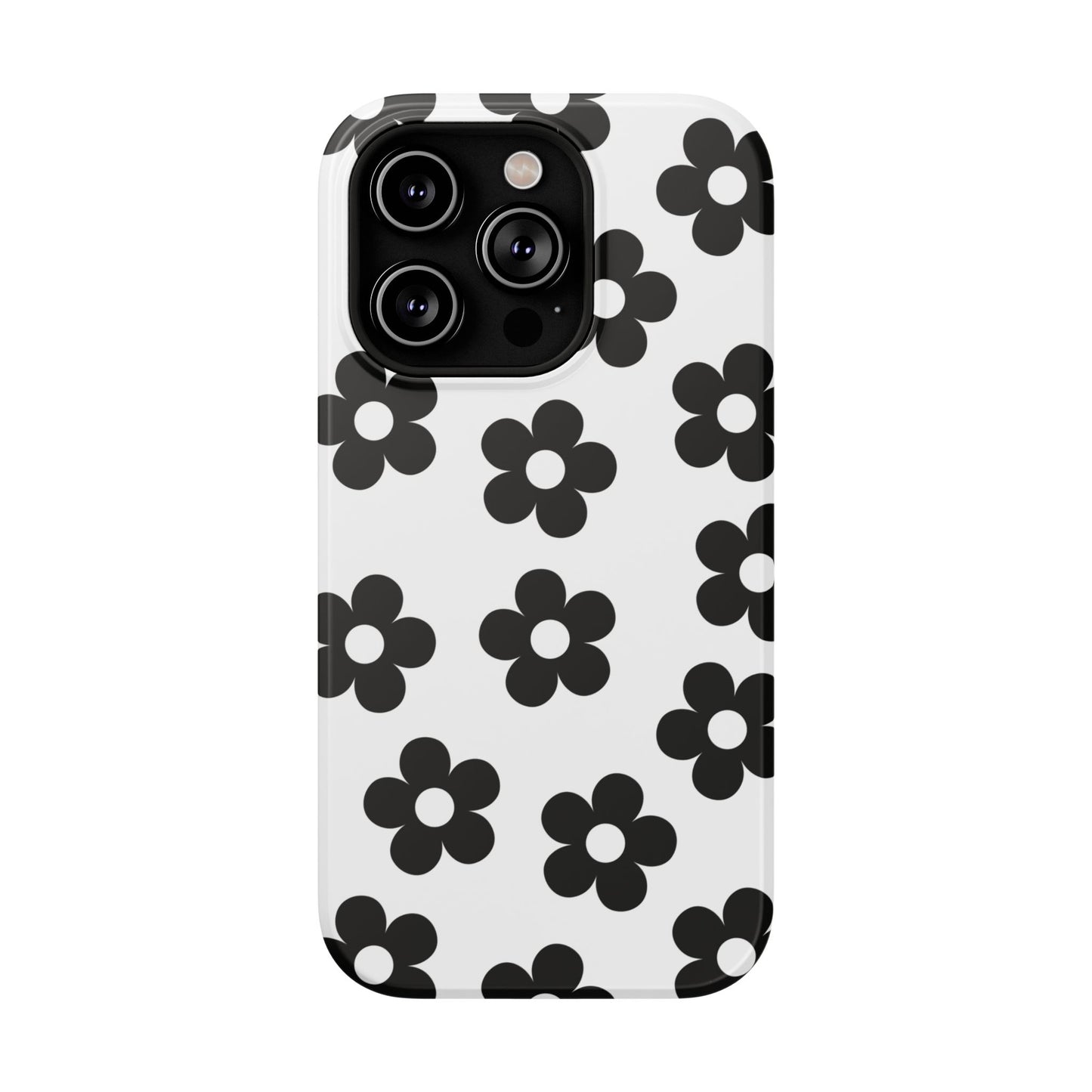 White Retro Flowers iPhone Case