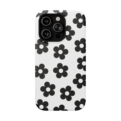 White Retro Flowers iPhone Case