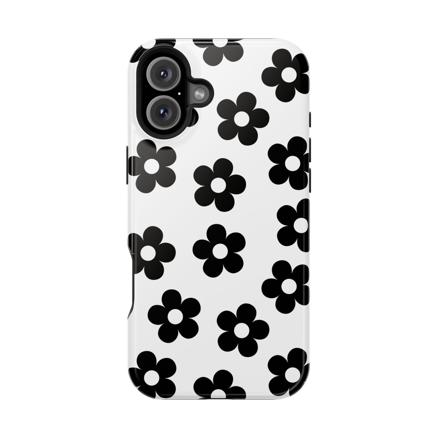 White Retro Flowers iPhone Case