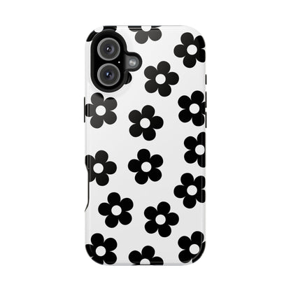 White Retro Flowers iPhone Case