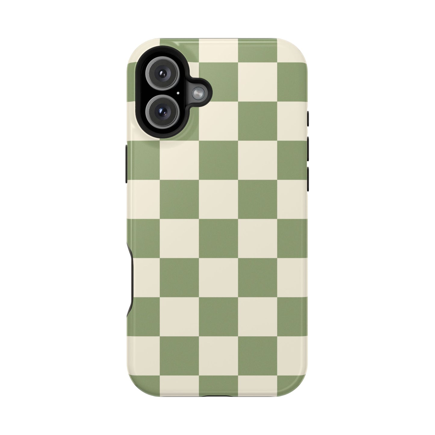 Green & Beige Checkered iPhone Case