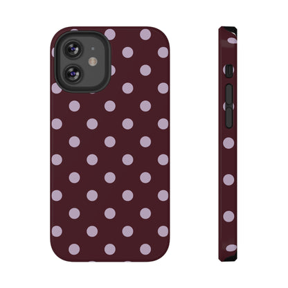 Burgundy & Violet Polka Dots iPhone Case