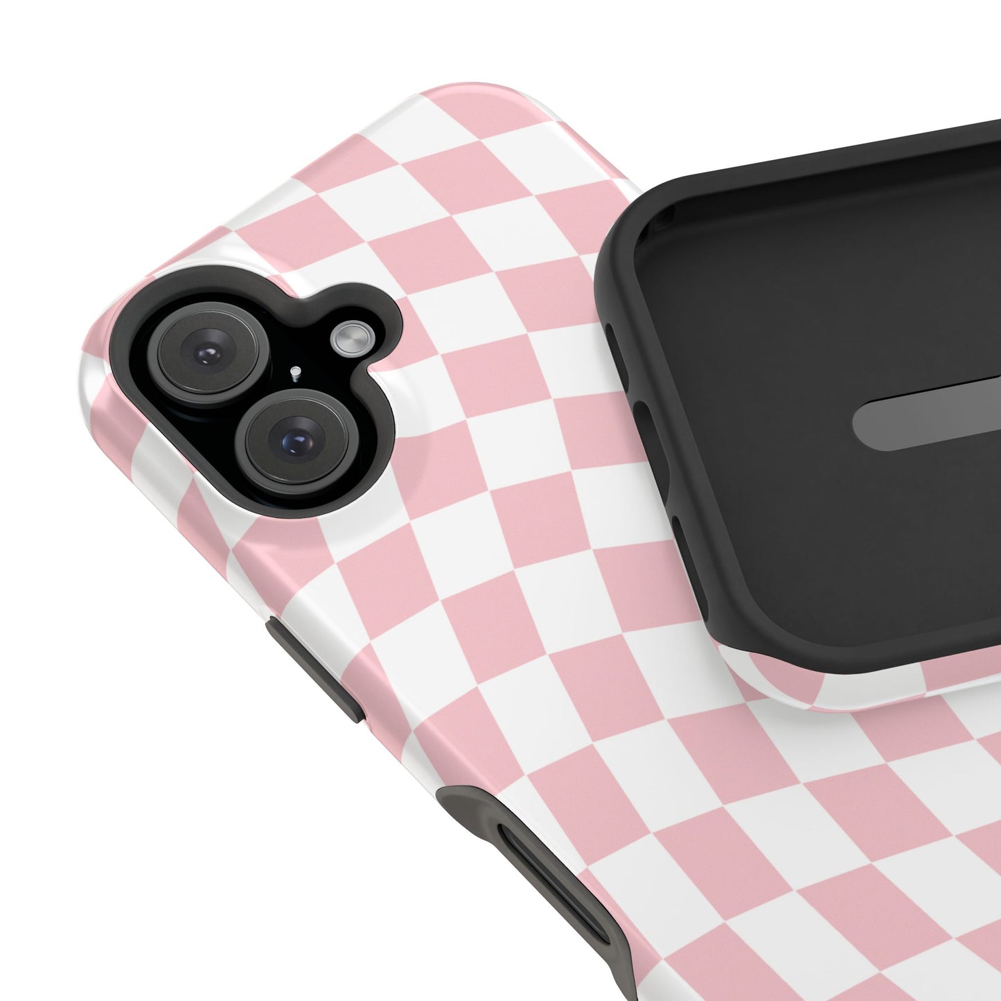 Pink Wavy Checkered iPhone Case