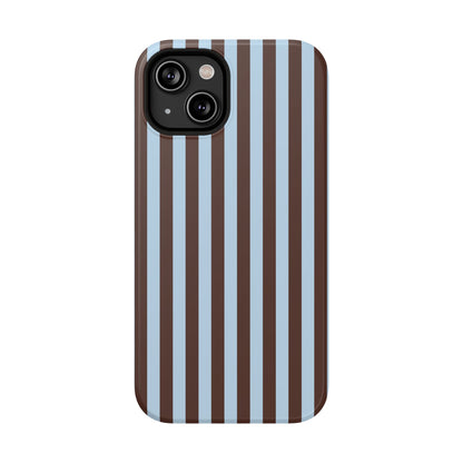 Blue Latte Stripes iPhone Case