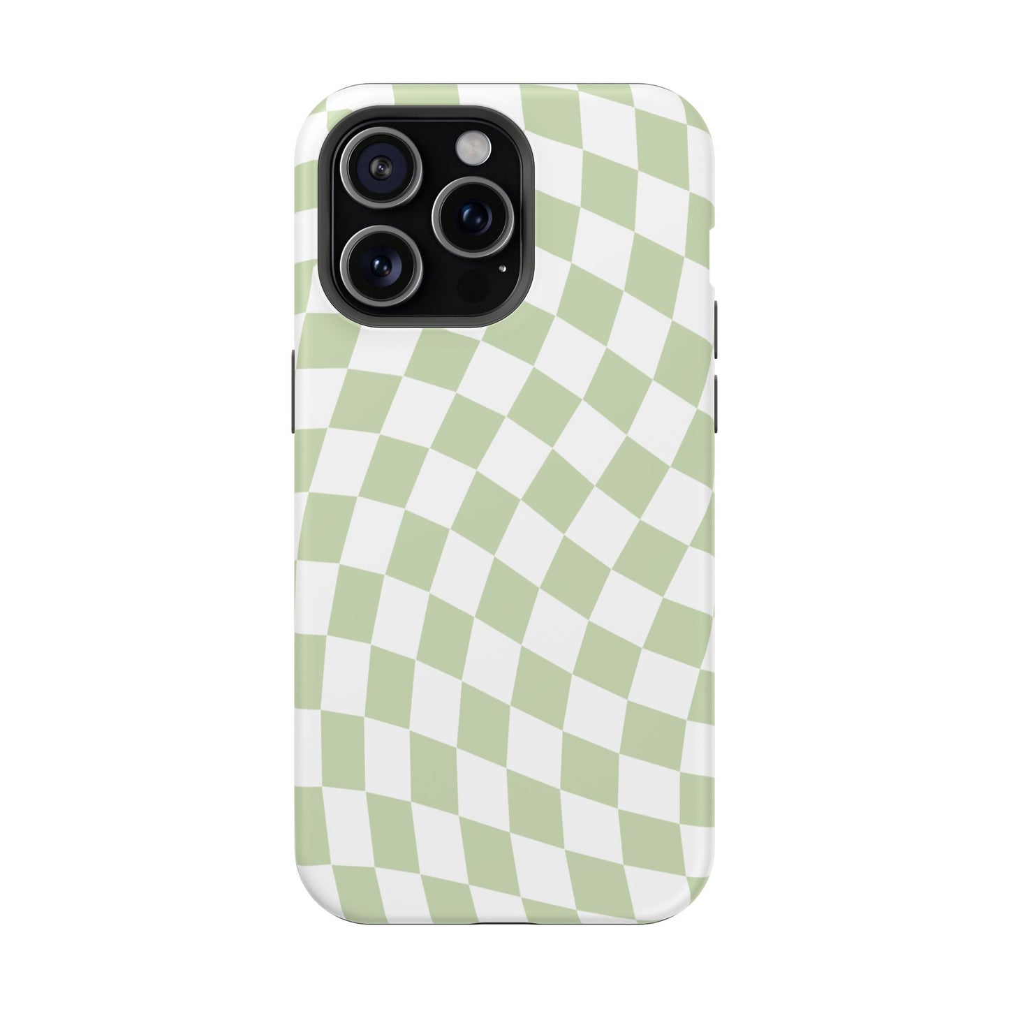 Light Green Wavy Checkered iPhone Case
