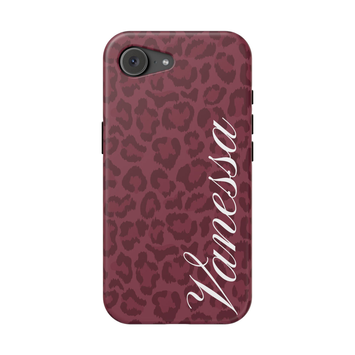 Custom Burgundy Leopard iPhone Case