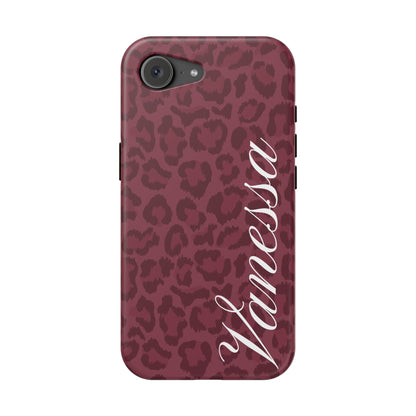 Custom Burgundy Leopard iPhone Case