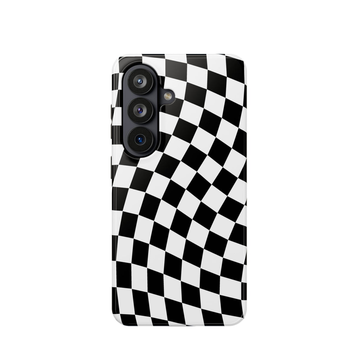 Black Wavy Checkered Samsung Case