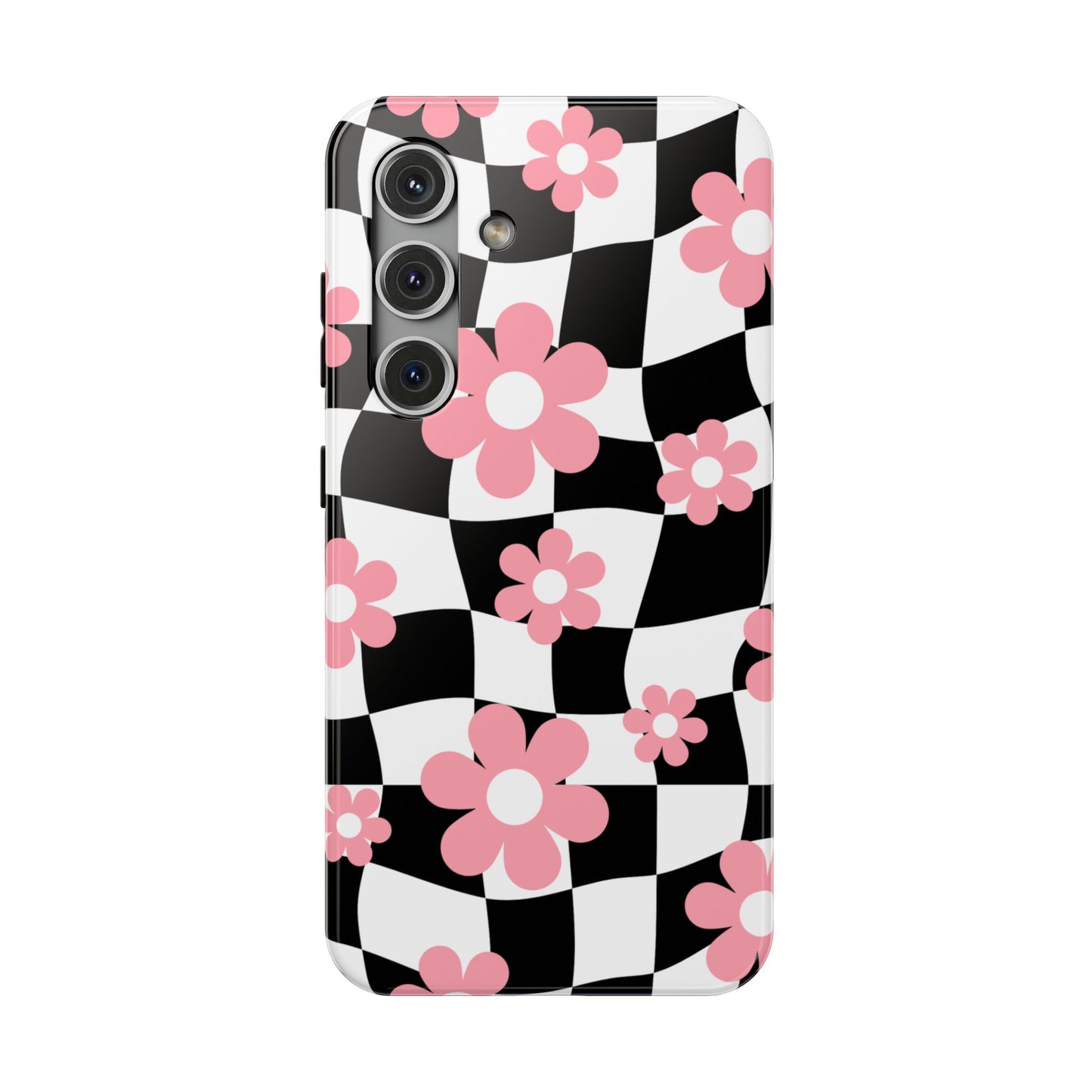 Floral Wavy Checkered Samsung Case