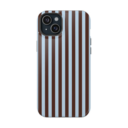 Blue Latte Stripes iPhone Case
