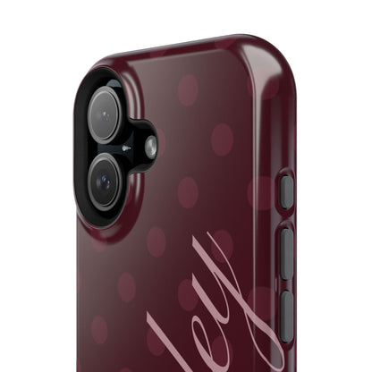 Custom Burgundy Polka Dots iPhone Case