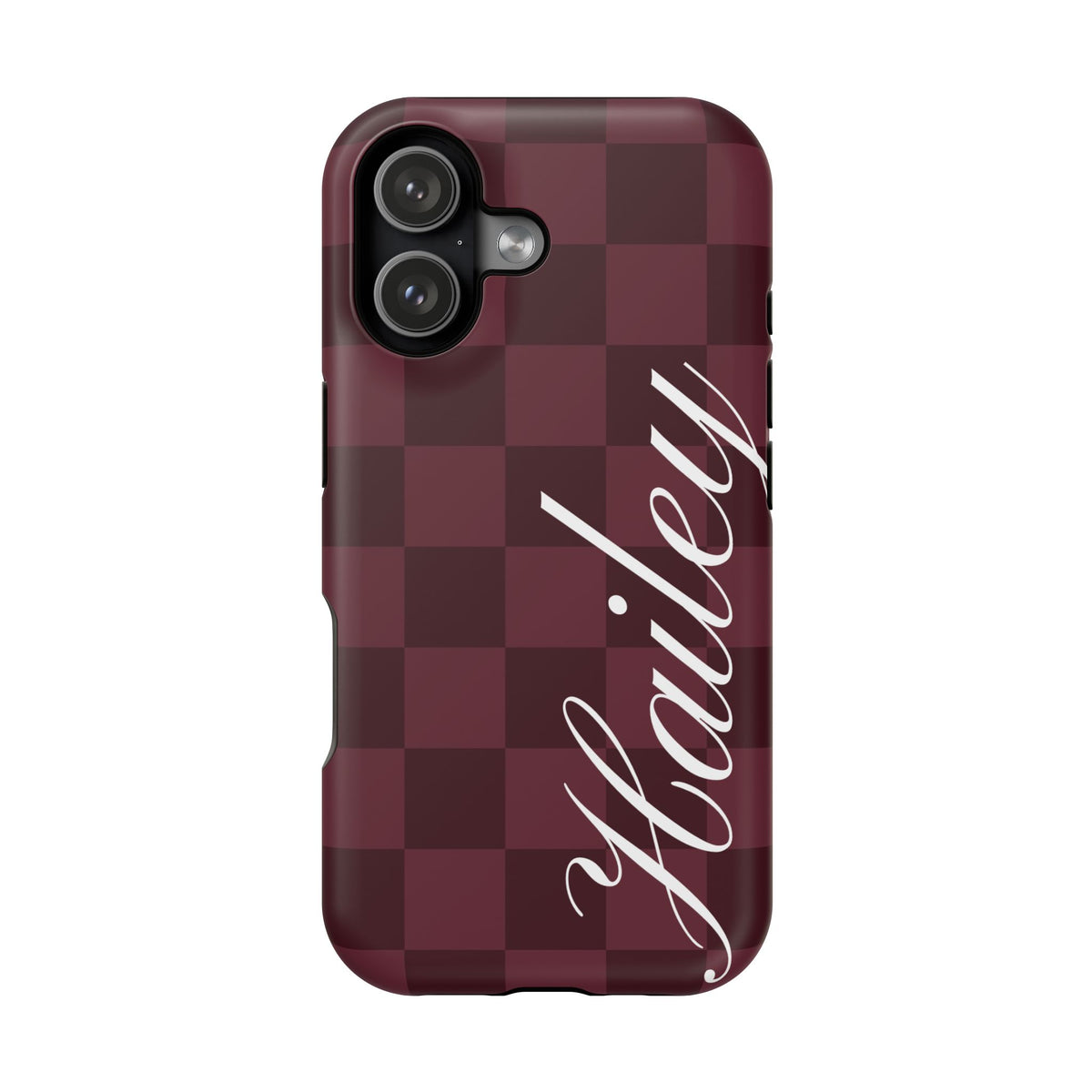 Custom Burgundy Checkered iPhone Case