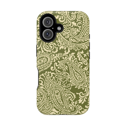 Olive Paisley iPhone Case