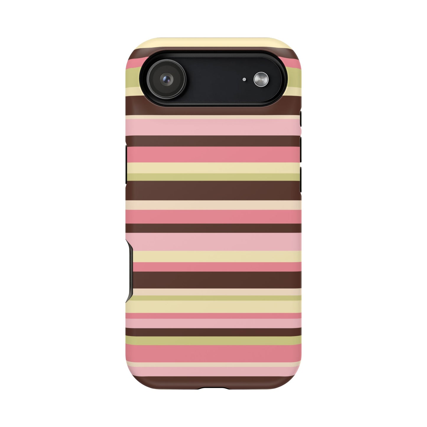 Strawberry Matcha Stripes iPhone Case