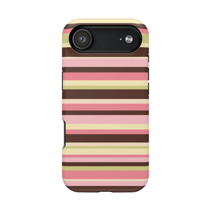 Strawberry Matcha Stripes iPhone Case