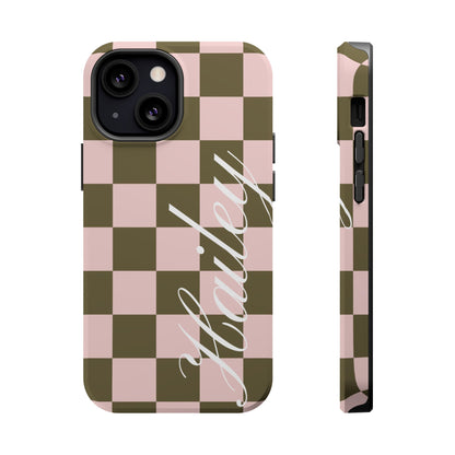 Custom Pistachio Checkered iPhone Case