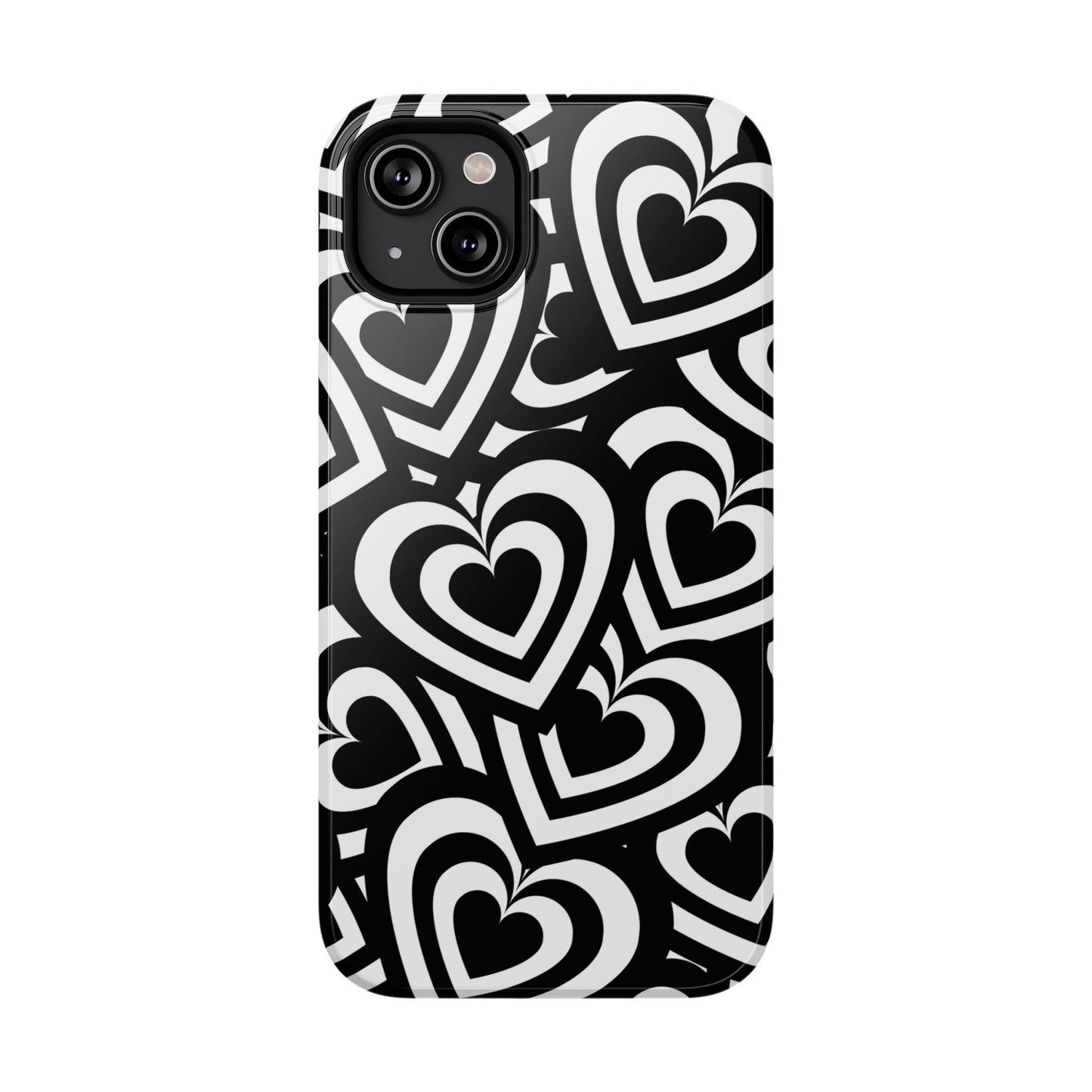 Black & White Hearts iPhone Case