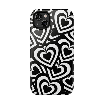 Black & White Hearts iPhone Case