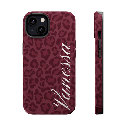 Custom Burgundy Leopard iPhone Case