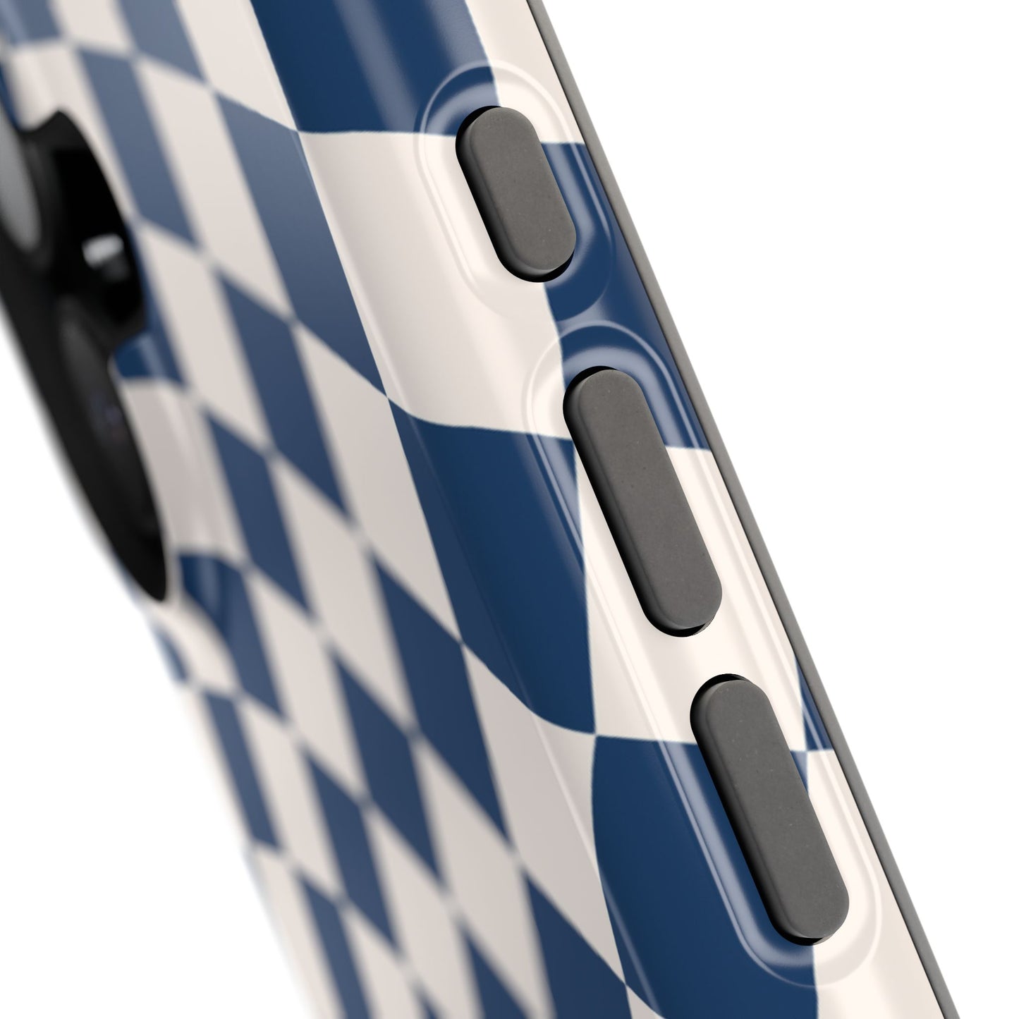 Navy & Beige Wavy Checkered iPhone Case
