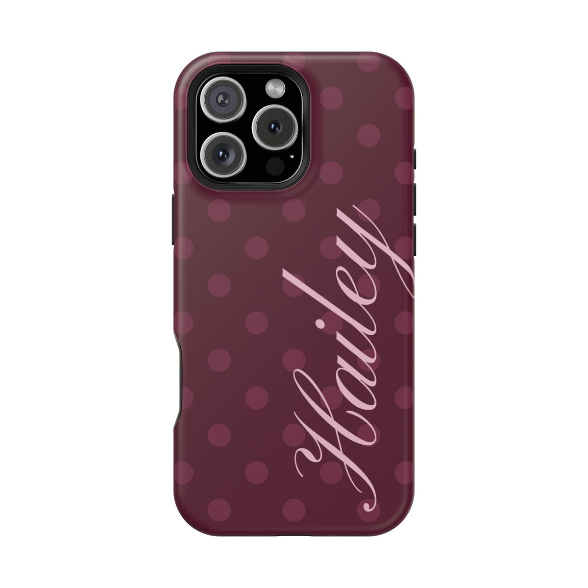 Custom Plum Polka Dots iPhone Case