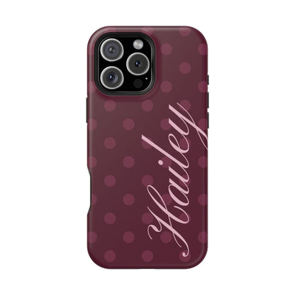 Custom Plum Polka Dots iPhone Case