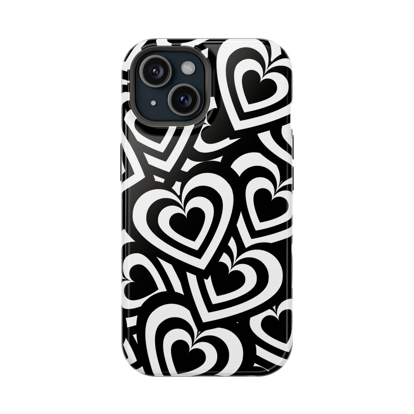 Black & White Hearts iPhone Case