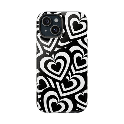 Black & White Hearts iPhone Case