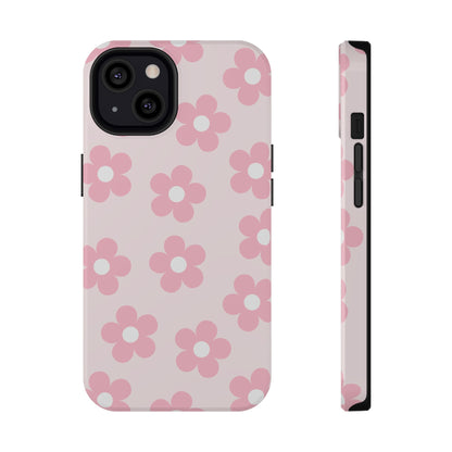 Light Pink Retro Flowers iPhone Case