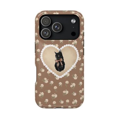 Brown Féline Roses iPhone Case