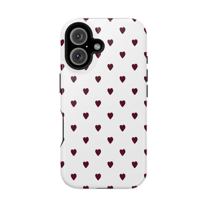 Burgundy Little Hearts iPhone Case