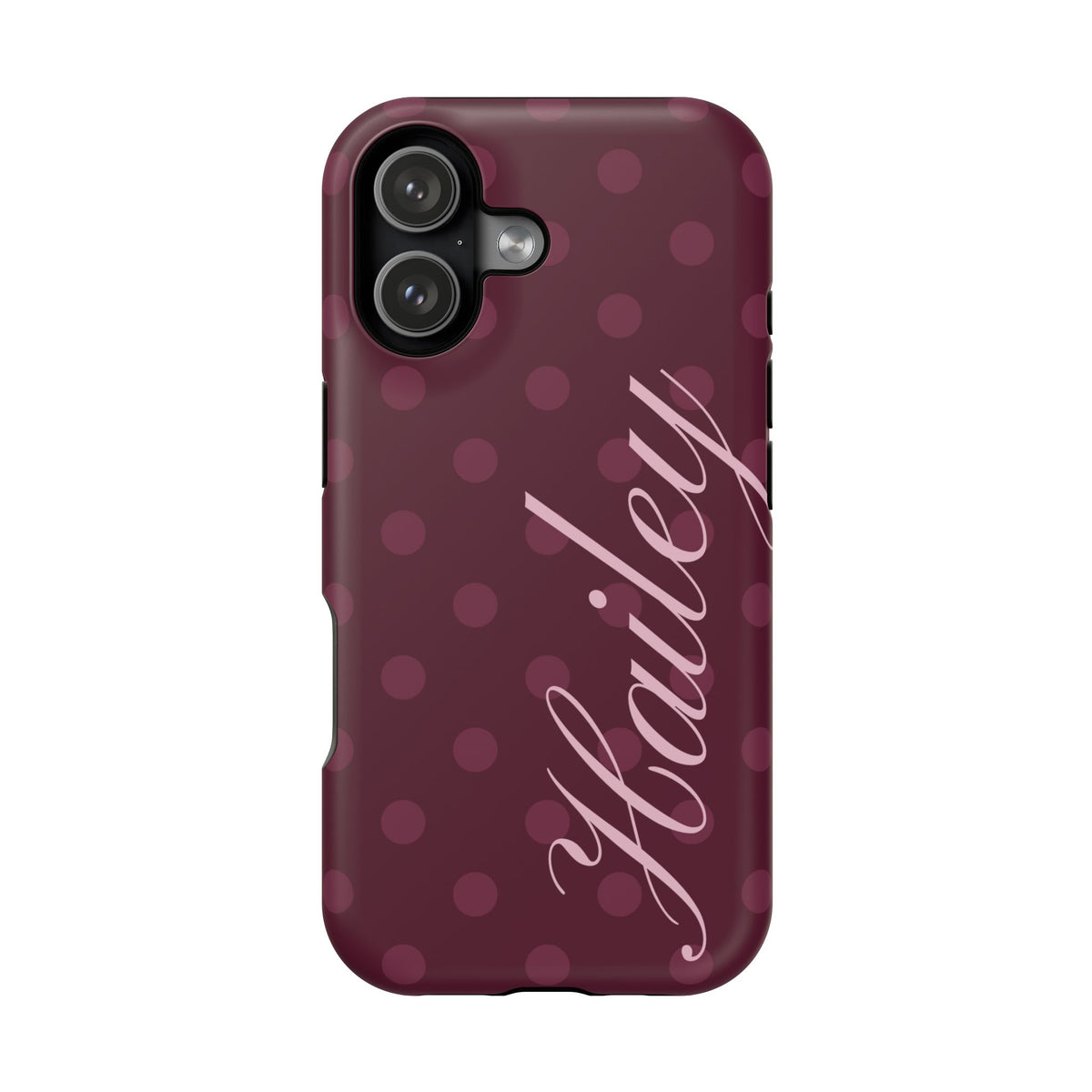 Custom Plum Polka Dots iPhone Case
