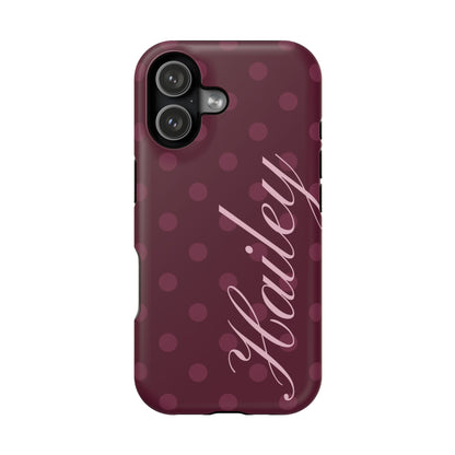 Custom Plum Polka Dots iPhone Case