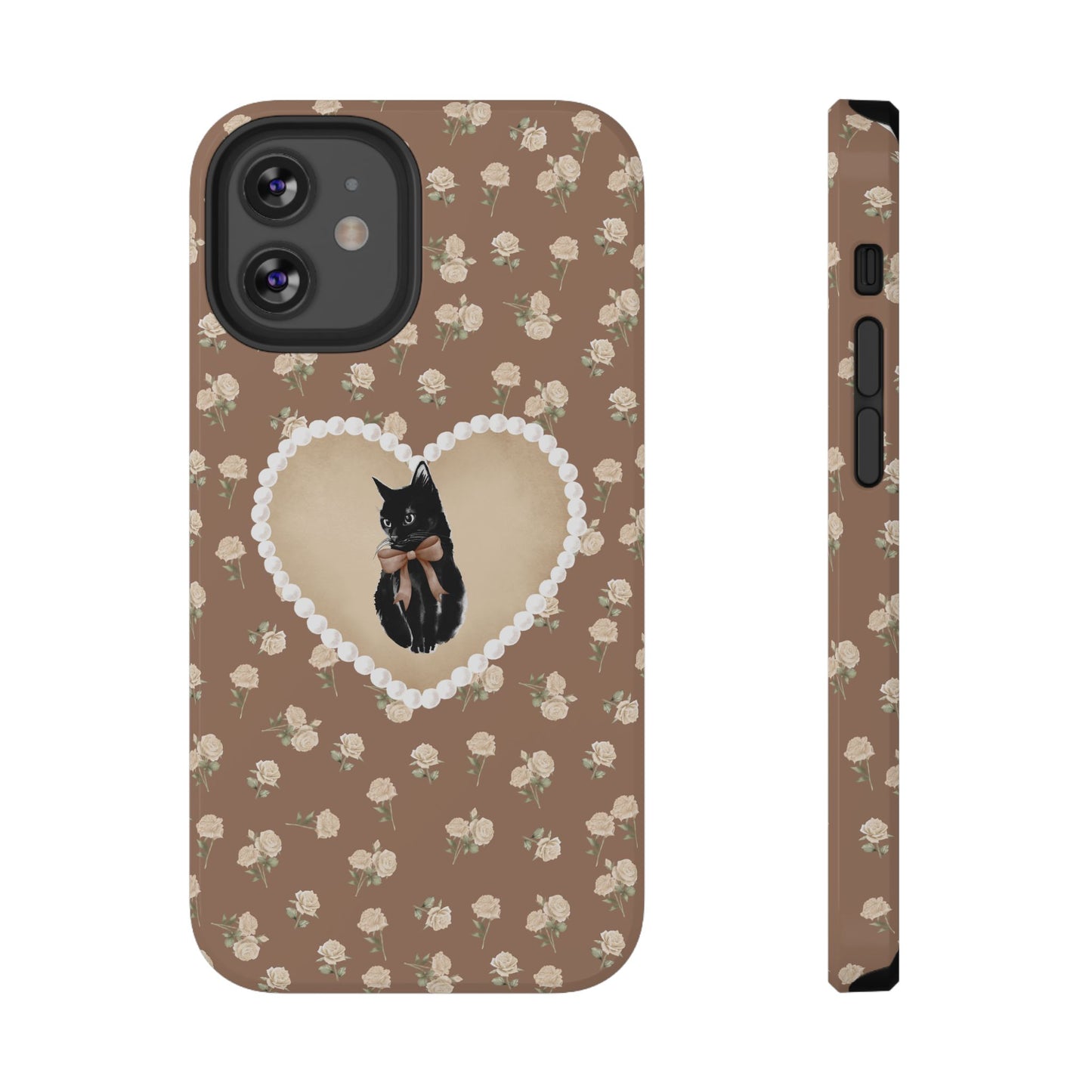Brown Féline Roses iPhone Case