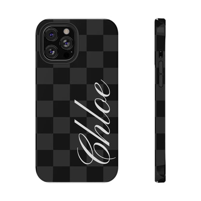 Custom Black Checkered iPhone Case