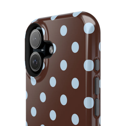 Blue Latte Polka Dots iPhone Case