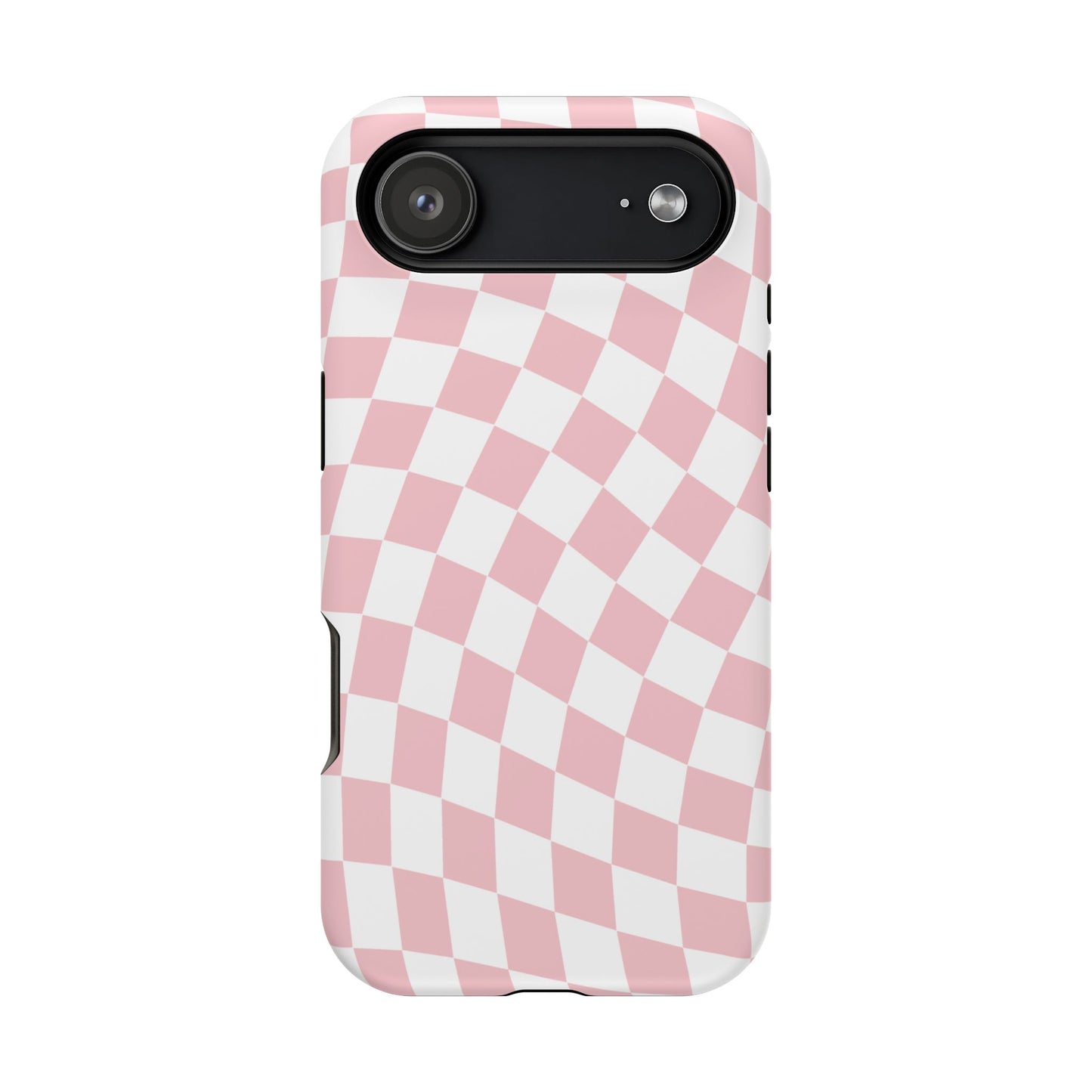 Pink Wavy Checkered iPhone Case