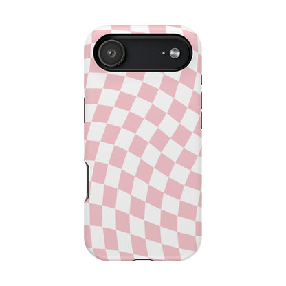 Pink Wavy Checkered iPhone Case