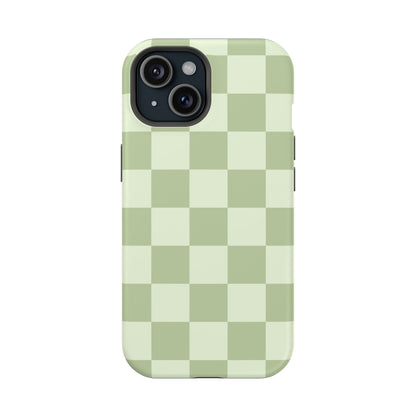 Green & Light Green Checkered iPhone Case