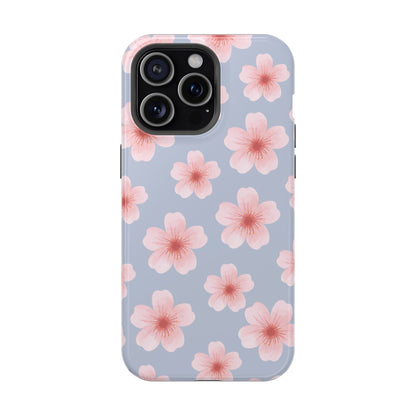 Blue Cherry Blossoms iPhone Case