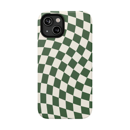 Green Wavy Checkered iPhone Case