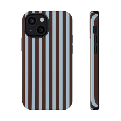 Blue Latte Stripes iPhone Case