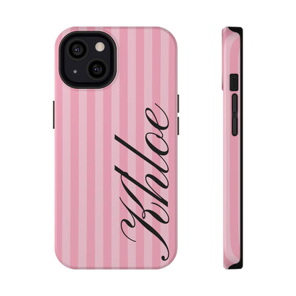 Personalized Bubblegum Stripes iPhone Case